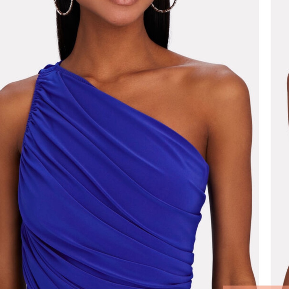 NWT Norma Kamali Blue Asymmetrical Wrap Top Size Small